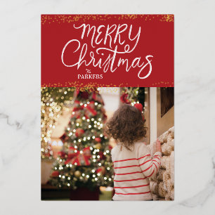 Joyeux Carte photo de Noël avec lettre à la main