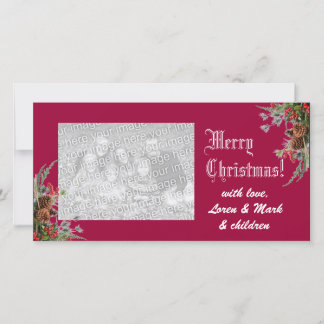 Joyeux Carte photo de Noël -cerise
