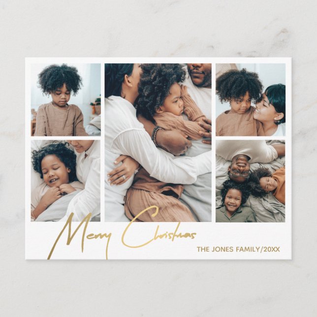 Joyeux Carte photo de Noël Cinq photos (Devant)