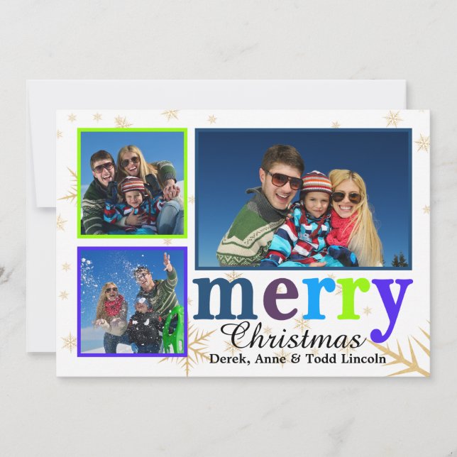 Joyeux Carte photo de Noël coloré (Devant)