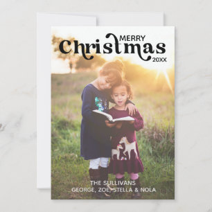 Joyeux Carte photo de Noël Vertical, Noir