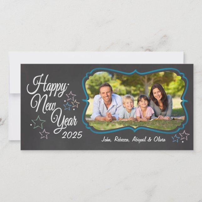 Joyeux Carte photo de style de tableau de bord du  (Devant)