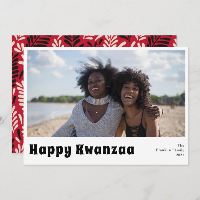 Joyeux Carte photo de vacances Kwanzaa (Devant / Derrière)