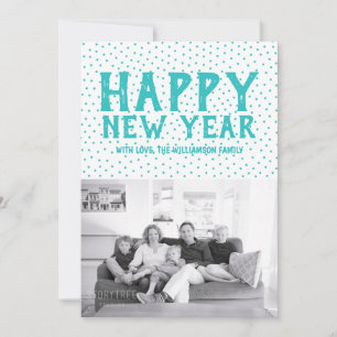 Joyeux Carte photo du Nouvel An Turquoise
