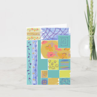 Joyeux Carte pour notes Floral Stripey Blocks