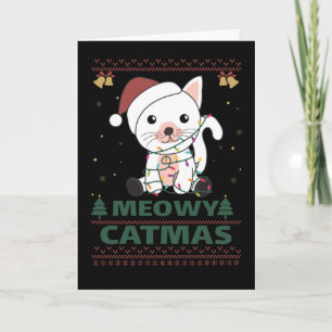 Joyeux Catmas Carte de Noël drôle de chat