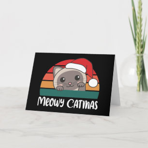 Joyeux Catmas Carte de Noël drôle de chat Pun Vaca