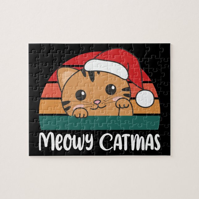 Joyeux Catmas Drôle Chat Noël Pun Jigsaw Puzzle Pu (Horizontal)