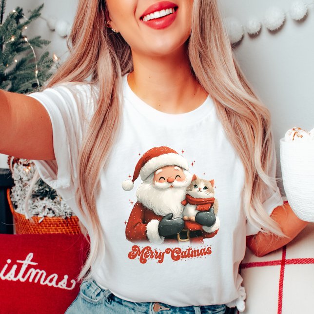 Joyeux Catmas Père Noël et T-shirt Chat (Créateur téléchargé)