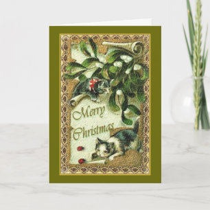 Joyeux chat de carte de Noël