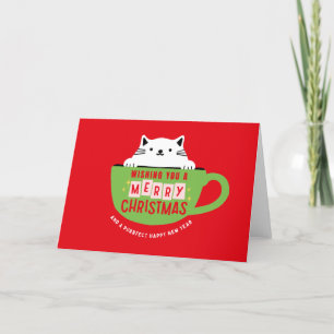 Joyeux Chat De Noël En Teup Carte De Noël, Mignonn