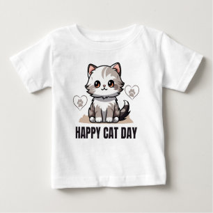 Joyeux chat jour bébé T-shirt