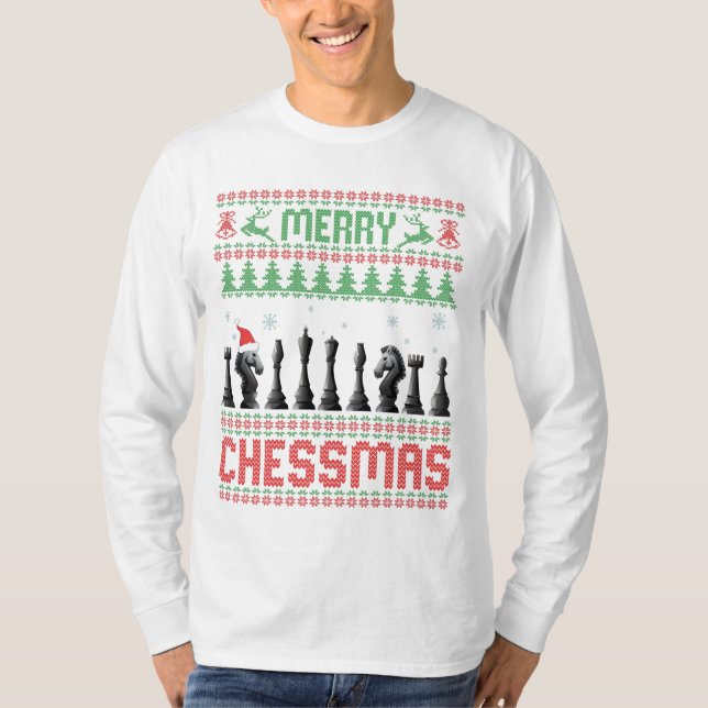 Joyeux Chessmas Drôle échecs noël laide Sweat (Devant)