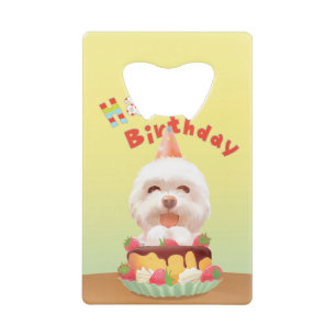 Joyeux chien d'anniversaire avec gâteau