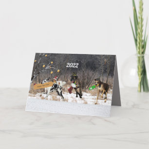 Joyeux Chiens de carte du Nouvel An