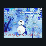 Joyeux Chrismukkah Jaune Carte de Noël Art<br><div class="desc">Merry Chrismukkah Jewish Christmas Post Card Art dessiné par l'artiste Rick Short</div>