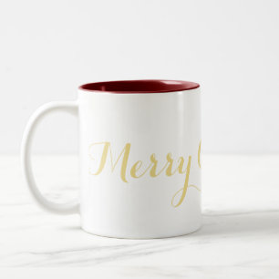 Joyeux Christmas Eve Faux Gold Coffee Tea Mug