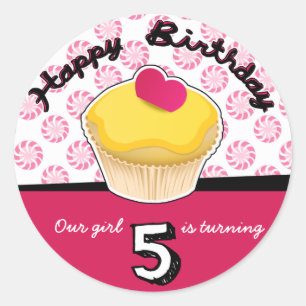 Joyeux cinquième (5e) Stickers Cupcake Anniversair
