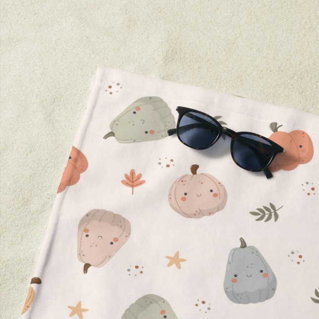Joyeux Citrouille Motif - Serviette de plage (En situation)
