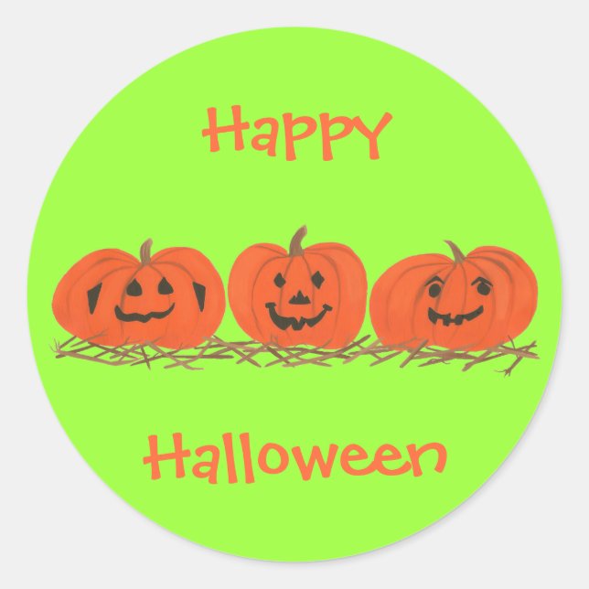 Joyeux Citrouilles souriants dans Stickers Hallowe (Devant)