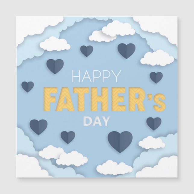 Joyeux coeur bleu Fête des pères dans le ciel (Devant)
