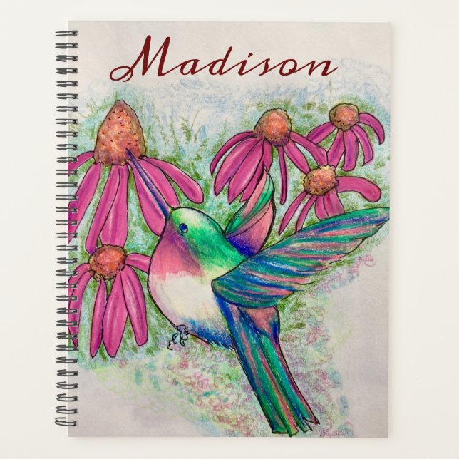 Joyeux Colibri Fleurs roses brillantes (Devant)