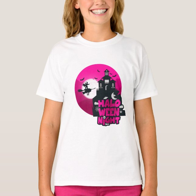 Joyeux costume d'Halloween pour filles T-shirt (Devant)