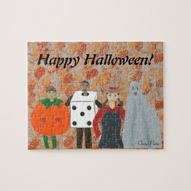 Joyeux costumes d'Halloween Puzzle Abstrait (Horizontal)