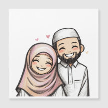 Joyeux couple musulman marié