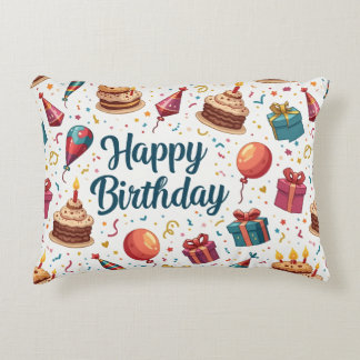 Joyeux Coussin d'ascension d'anniversaire avec bal