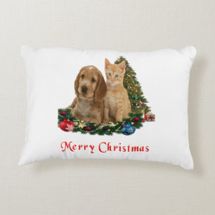 Joyeux coussin de Noël pour chaton et chiot