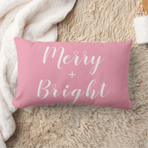 Joyeux + Coussin de Noël rose vif