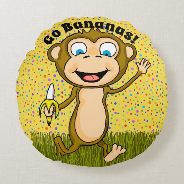 Joyeux Coussin de ronde de singe (Devant)