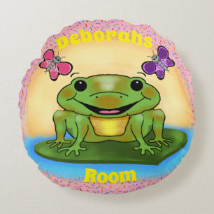 Joyeux Coussin rond de grenouille
