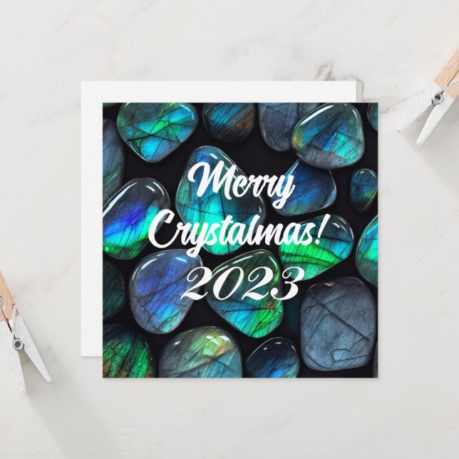 Joyeux Crystalmas ! 2023 Blue Labradorite Gemstone (Devant/Arrière en situation)