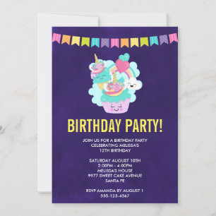 Joyeux Cupcake et crème glacée fête d'anniversaire