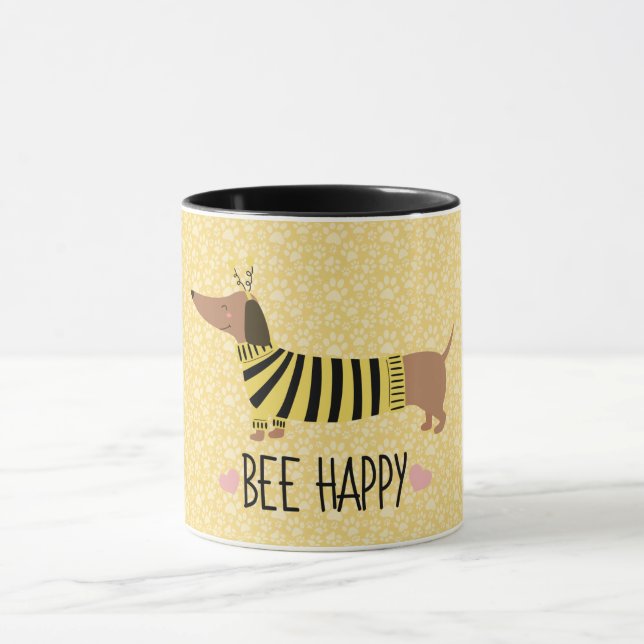 Joyeux Dachshund Bumblebee Mug (Centre)