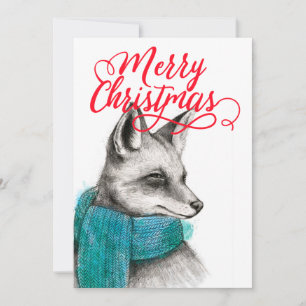 Joyeux dessin Fox de Noël personnalisable