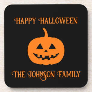 Joyeux Dessous de verre Citrouilles d'Halloween or
