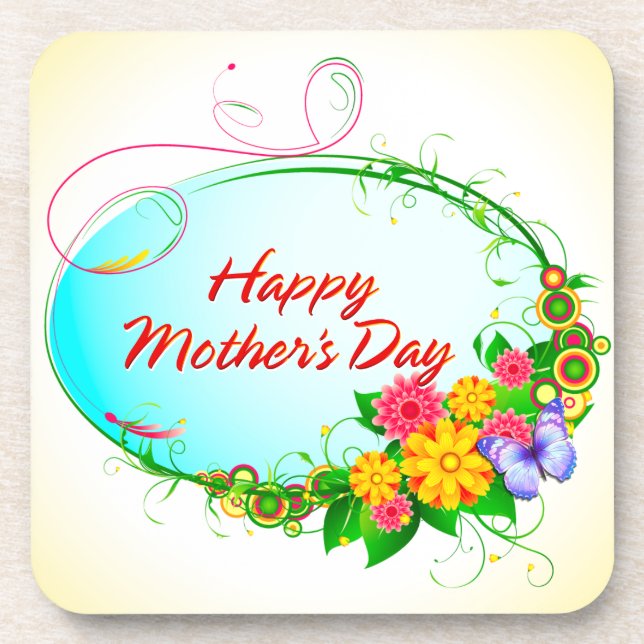 Joyeux Dessous de verre de la fête des mères 6 (Devant)