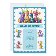 Joyeux Dinosaures Invitation Anniversaire