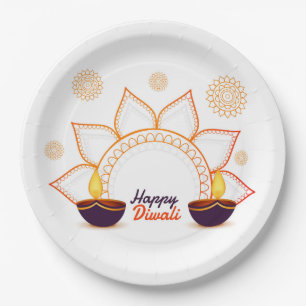Joyeux Diwali Assiette en papier