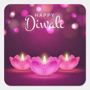 Joyeux Diwali Autocollant carré