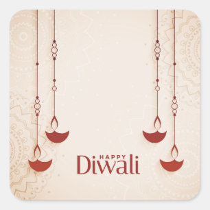 Joyeux Diwali Autocollant carré