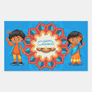 Joyeux Diwali Autocollant rectangulaire