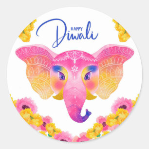 Joyeux Diwali Autocollant rond classique