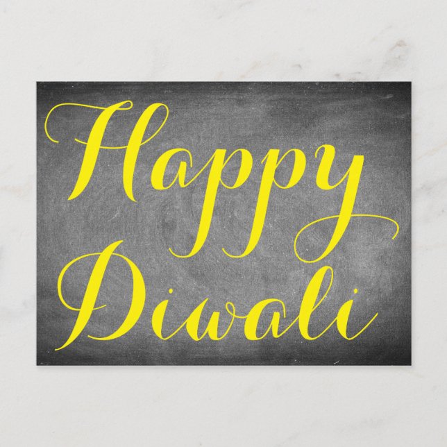 Joyeux Diwali Chalkboard Typographie Carte personn (Devant)
