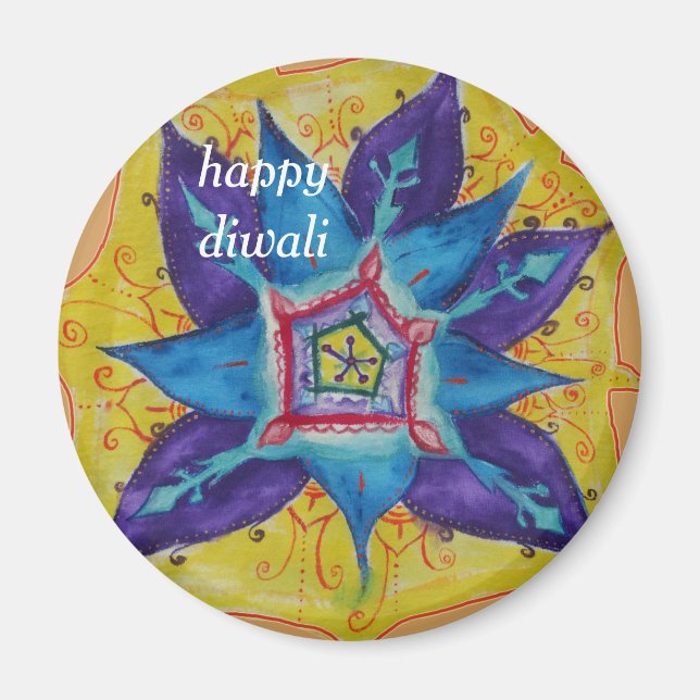 Joyeux Diwali mandala Magnet (Devant)