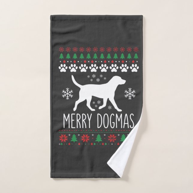 Joyeux Dogmas Noël Chien Vecteur (Serviette à main)