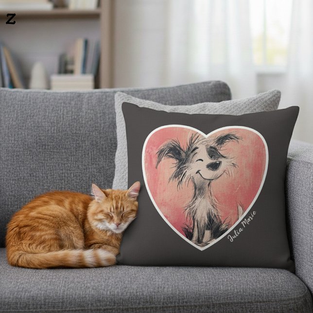 Joyeux Doodle Chien Imprimer oreiller à lancer per (Créateur téléchargé)
